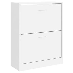 vidaXL Armoire &agrave; chaussure Blanc brillant 63x24x81 cm Bois ing&eacute;nierie