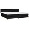 vidaXL Sommier &agrave; lattes de lit avec matelas Noir 200x200 cm Tissu