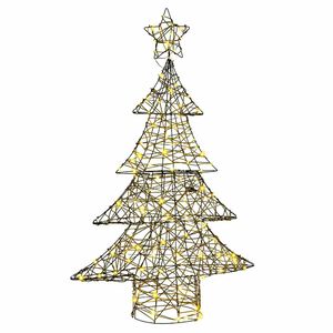 vidaXL Sapin de No&euml;l 120 LED Blanc chaud 150 cm Rotin