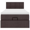 vidaXL Cadre de lit ottoman avec matelas marron fonc&eacute; 90x190 cm tissu
