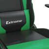 vidaXL Chaise de jeu Noir et vert Similicuir