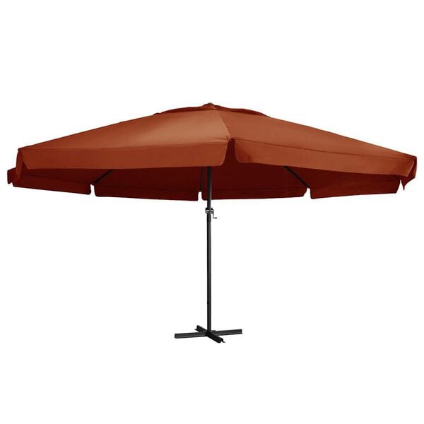 vidaXL Parasol de jardin avec m&acirc;t en aluminium 600 cm terre cuite