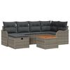 vidaXL Ensemble de canap&eacute; de jardin avec coussin 7 pcs Gris Poly rotin