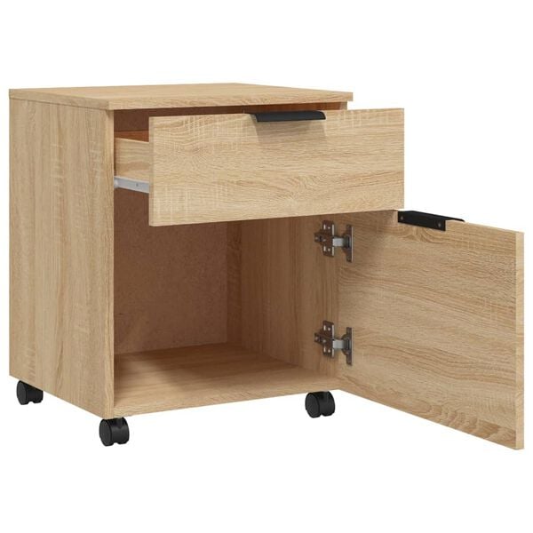 vidaXL Classeur mobile avec roues Chêne sonoma 45x38x54 cm