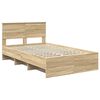 vidaXL Cadre de lit Ch&ecirc;ne Sonoma 120 x 123 cm Bois d'ing&eacute;nierie