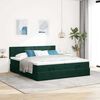 vidaXL Cadre de lit ottoman avec matelas vert fonc&eacute; 160x200 cm velours