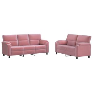 vidaXL Ensemble de Canap&eacute;s 2 pcs Rose Velours