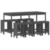 vidaXL Ensemble de bar de jardin 9 pcs gris bois de pin massif