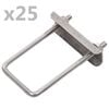 vidaXL Ensemble de 25 connecteurs en U pour poteau de cl&ocirc;ture 60x40 mm