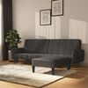 vidaXL Canap&eacute;-lit &agrave; 2 places avec repose-pied Gris fonc&eacute; Velours