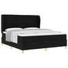 vidaXL Lit &agrave; ressorts avec t&ecirc;te de lit Noir 200 x 180 cm tissu
