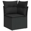 vidaXL Salon de jardin 7 pcs avec coussins noir r&eacute;sine tress&eacute;e