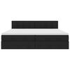 vidaXL Lit avec rangement et matelas avec matelas Noir 200 x 200 cm