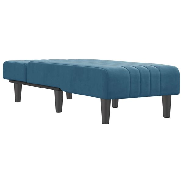 vidaXL Chaise longue bleu velours