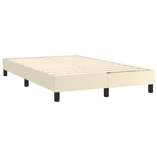 vidaXL Sommier &agrave; lattes de lit avec matelas Cr&egrave;me 120x200cm Similicuir