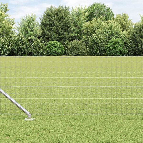 vidaXL Poteaux de clôture 7 pcs Argent Ø32mm 80 cm Acier galvanisé