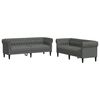 vidaXL Canap&eacute; de salon 2 pc Gris fonc&eacute; tissu
