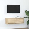 vidaXL Meuble TV ch&ecirc;ne sonoma 80x31x25,5 cm bois d'ing&eacute;nierie