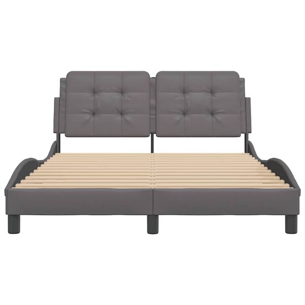 vidaXL Cadre de lit sans matelas Zadar gris 140x200 cm similicuir