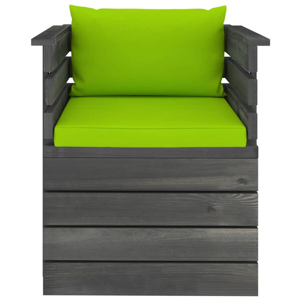 vidaXL Fauteuil de jardin avec coussins Bois de pin