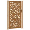vidaXL Portail de jardin 100x175 cm en acier patin&eacute; motif flamme
