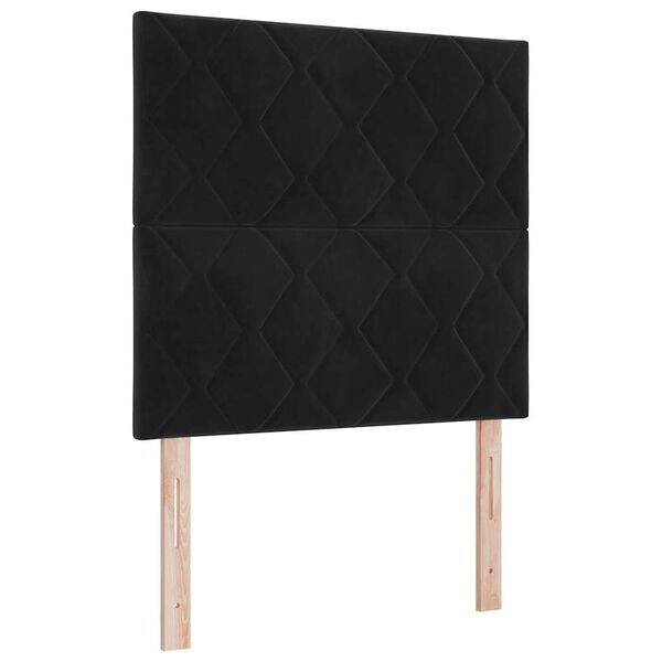 vidaXL T&ecirc;te de lit avec t&ecirc;te de lit Noir 100 cm Velours