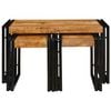 vidaXL Table Gigogne 3 pcs Bois de Mangue Massif et M&eacute;tal