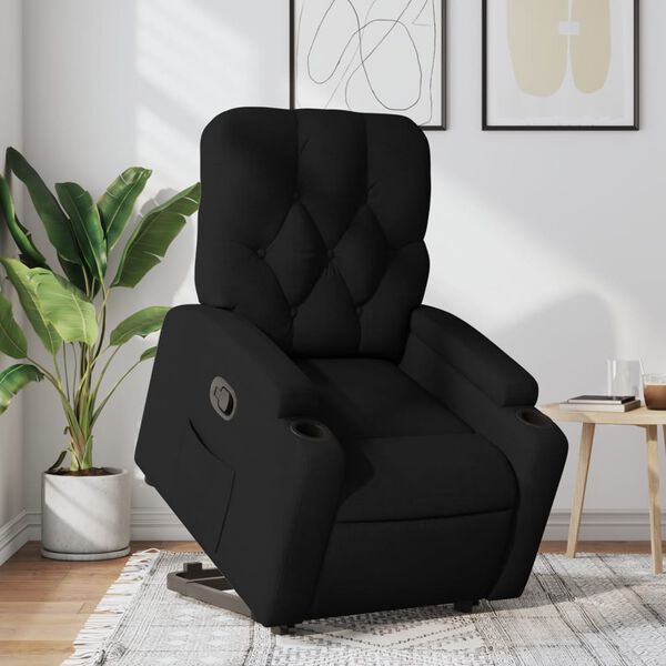 vidaXL Fauteuil inclinable noir tissu