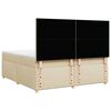 vidaXL Sommier &agrave; lattes de lit avec matelas Cr&egrave;me 200x200 cm Tissu
