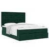vidaXL Cadre de lit ottoman avec matelas vert fonc&eacute; 140x190 cm velours