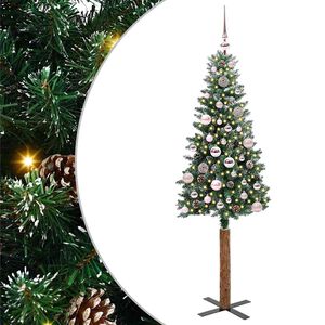 vidaXL Sapin de No&euml;l mince Vert 150 cm PVC et bois de pin massif