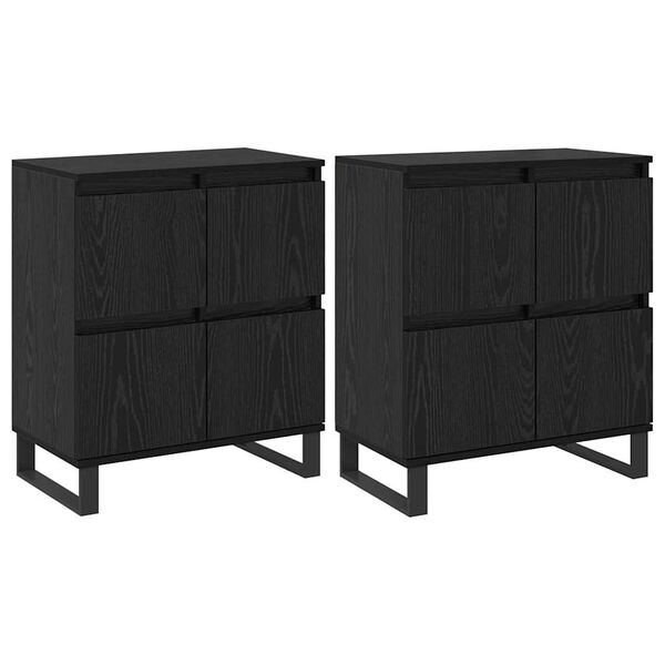 vidaXL Buffet 2 pcs Ch&ecirc;ne noir 60 x 35 x 70 cm