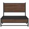 vidaXL Cadre de lit en métal sans matelas chêne marron 107x203 cm