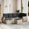 vidaXL Salon de jardin 6 pcs avec coussins gris clair r&eacute;sine tress&eacute;e