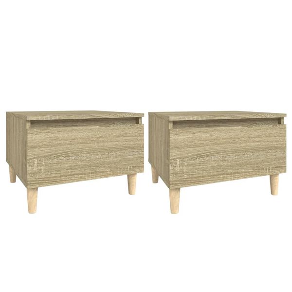 vidaXL Tables d'appoint 2 pcs Chêne sonoma 50x46x35 cm Bois ingénierie