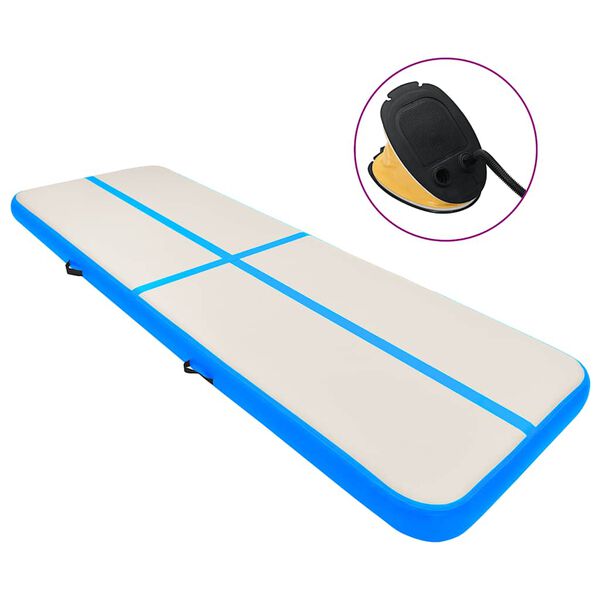vidaXL Tapis gonflable de gymnastique avec pompe 300x100x15cm PVC Bleu