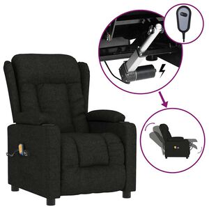 vidaXL Fauteuil &eacute;lectrique de massage Noir Tissu