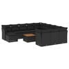 vidaXL Salon de jardin avec coussins 13 pcs noir r&eacute;sine tress&eacute;e