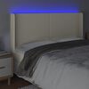 vidaXL T&ecirc;te de lit &agrave; LED Cr&egrave;me 183x16x118/128 cm Similicuir