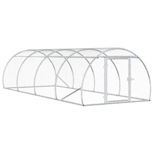 vidaXL Poulailler Argent&eacute; 400 x 150 x 100 cm Acier galvanis&eacute;