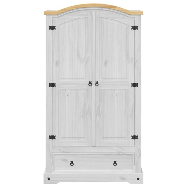 vidaXL Garde-robe Corona blanc 102x52x186 cm bois de pin massif