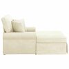 vidaXL Chaise lounge avec jupe avec coussin Cr&egrave;me 91 x 157 x 91 cm