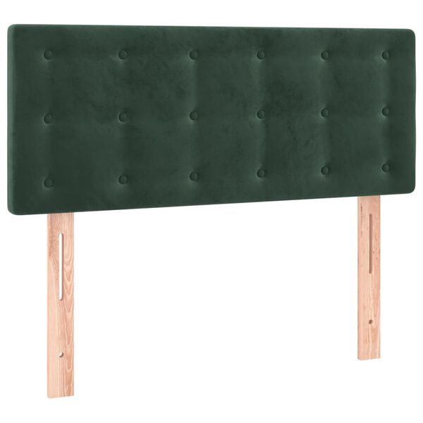 vidaXL T&ecirc;te de lit &agrave; LED Vert fonc&eacute; 100x5x78/88 cm Velours