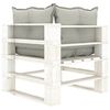 vidaXL Salon palette de jardin 4 pcs avec coussins taupe Bois