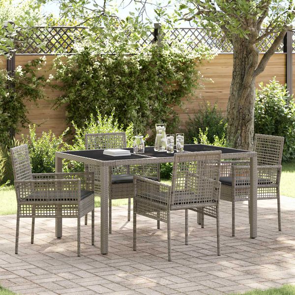 vidaXL Ensemble de salle &agrave; manger pour jardin 5 pcs Gris polyrotin