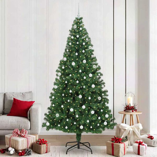 vidaXL Sapin de No&euml;l artificiel Vert 240 cm PVC, Acier et Plastique