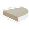 vidaXL &Eacute;tag&egrave;re d'angle murale Ch&ecirc;ne et blanc 25x25x3,8 cm MDF