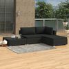 vidaXL Salon de jardin 4 pcs avec coussins Résine tressée Noir