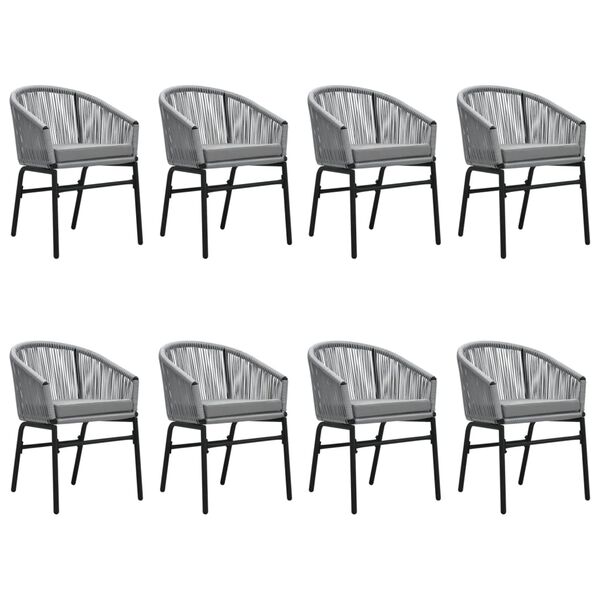 vidaXL Ensemble &agrave; manger de jardin 9 pcs Gris