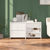 vidaXL Buffets 2 pcs Blanc Bois d'ing&eacute;nierie